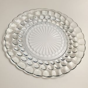 1940s 9 3/8" Provincial Blue Bubble Glass Plate by Anchor Hocking